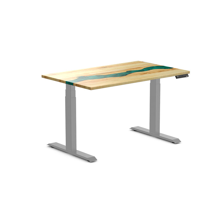 Almost Perfect Desky Dual Resin Hardwood Sit Stand Desk-White Ash Desky®