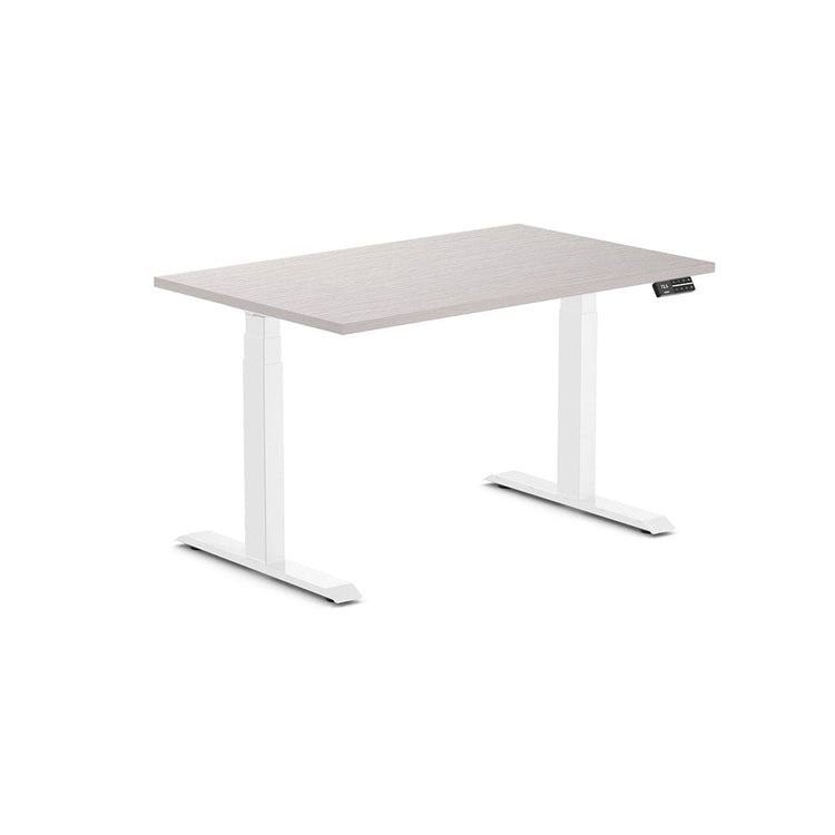 Almost Perfect Desky Dual Melamine Sit Stand Desk-White Alaskan Desky®