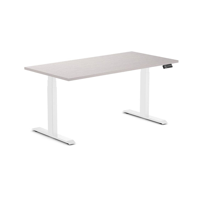 Almost Perfect Desky Dual Melamine Sit Stand Desk-White Alaskan Desky®