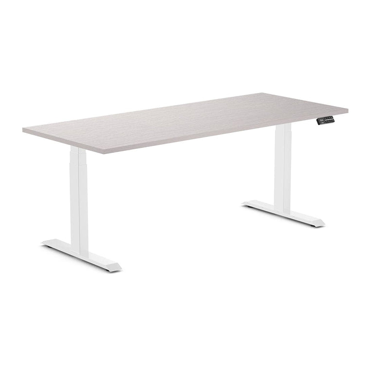 Almost Perfect Desky Dual Melamine Sit Stand Desk-White Alaskan Desky®