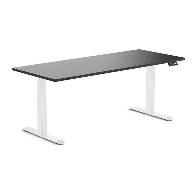 Almost Perfect Desky Dual Melamine Sit Stand Desk-Black Desky®