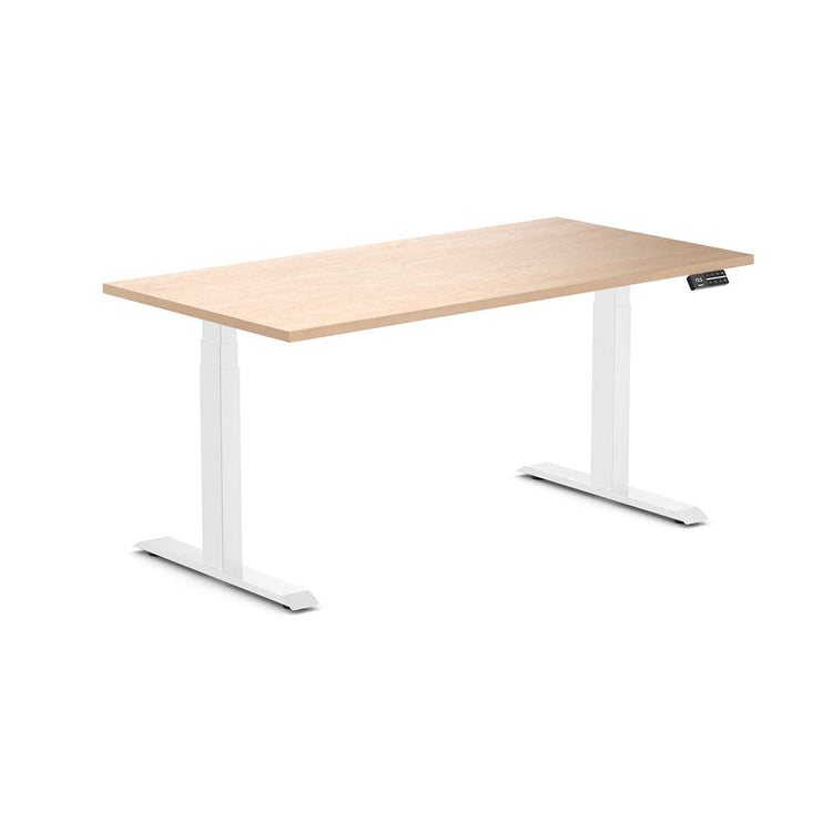 Almost Perfect Desky Dual Melamine Sit Stand Desk-Curly Birch Desky®
