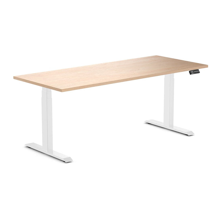 Almost Perfect Desky Dual Melamine Sit Stand Desk-Curly Birch Desky®