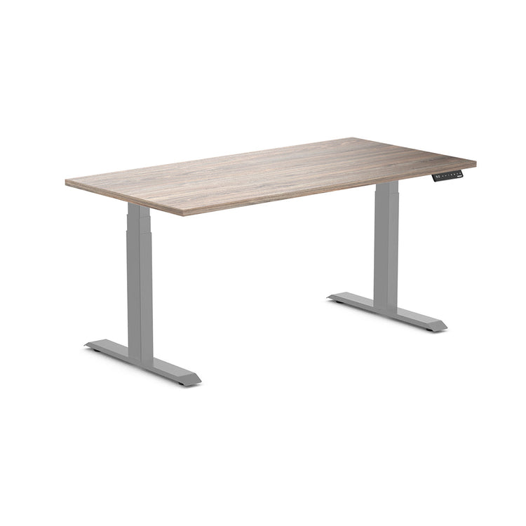 Almost Perfect Desky Dual Melamine Sit Stand Desk-Natural Walnut Desky®
