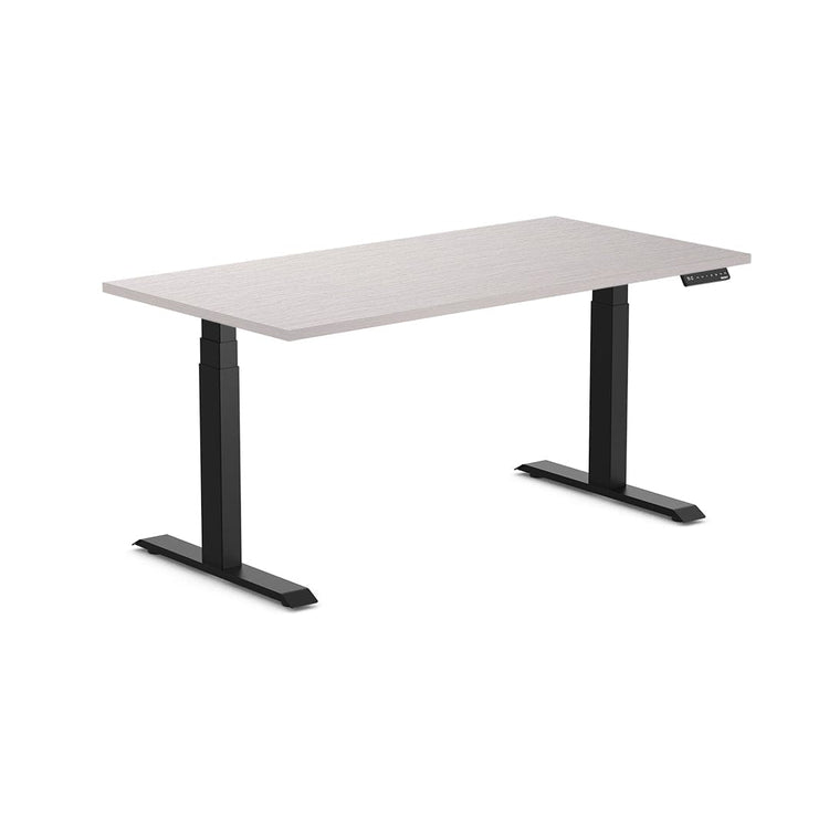 Almost Perfect Desky Dual Melamine Sit Stand Desk-White Alaskan Desky®