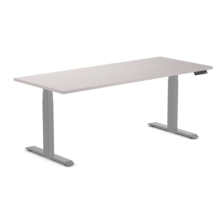 Almost Perfect Desky Dual Melamine Sit Stand Desk-White Alaskan Desky®