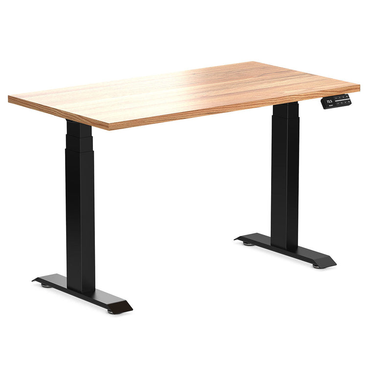 Almost Perfect Desky Dual Mini Hardwood Sit Stand Desk-Red Oak Desky®