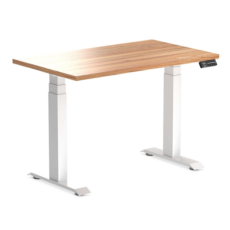 Almost Perfect Desky Dual Mini Hardwood Sit Stand Desk-Red Oak Desky®