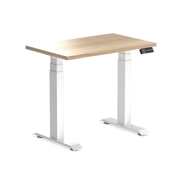 Almost Perfect Desky Dual Mini Hardwood Sit Stand Desk-White Ash Desky®
