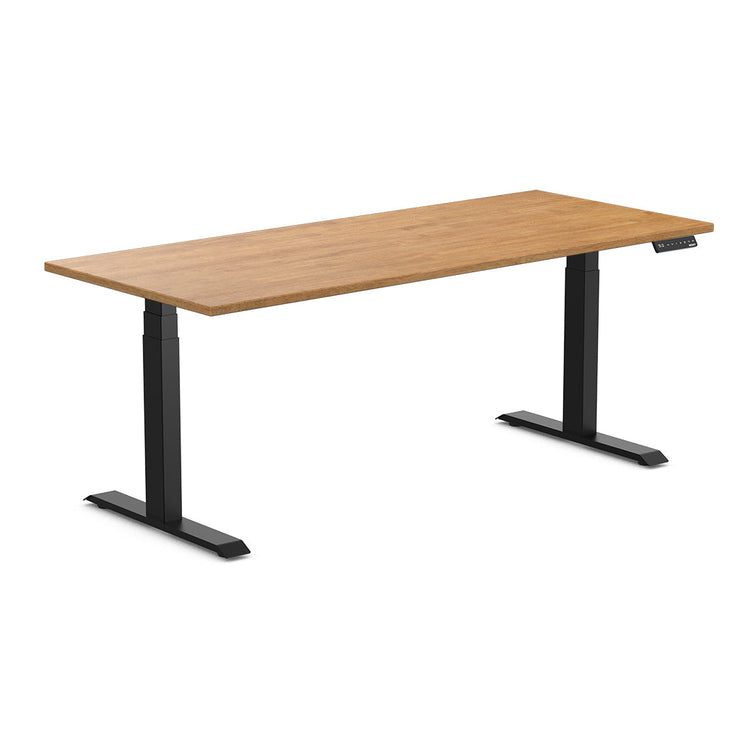 Almost Perfect Desky Dual Rubberwood Sit Stand Desk-Light Oak Desky®
