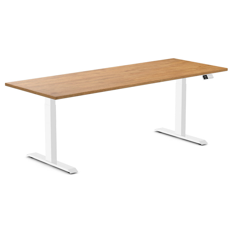 Desky Dual Rubberwood Sit Stand Desk-Light Oak Desky®