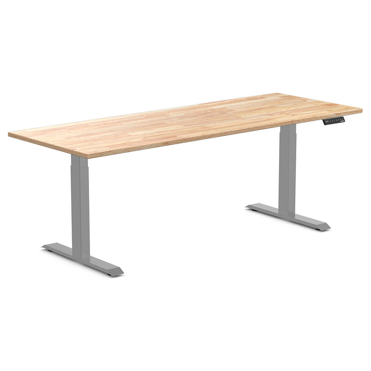 Almost Perfect Desky Dual Rubberwood Sit Stand Desk-Natural Timber Desky®