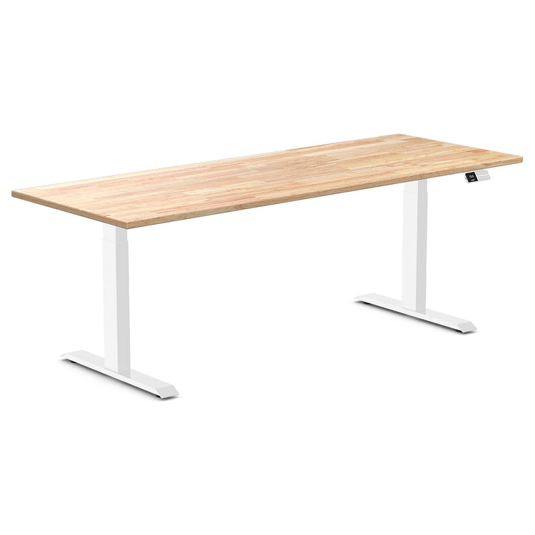 Desky Dual Rubberwood Sit Stand Desk-Natural Timber Desky®