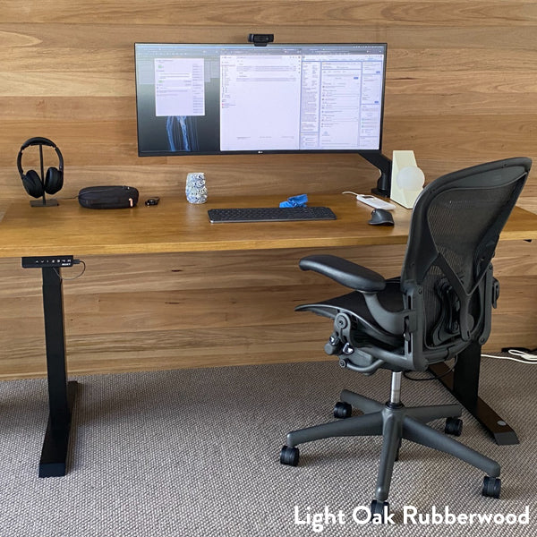 Almost Perfect Desky Dual Rubberwood Sit Stand Desk-Walnut Desky®