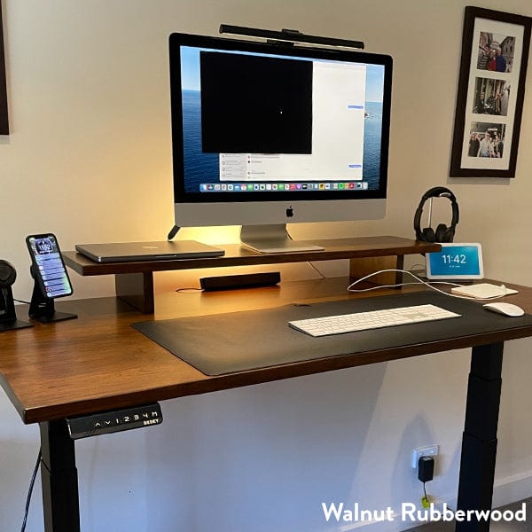 Almost Perfect Desky Dual Rubberwood Sit Stand Desk-Walnut Desky®