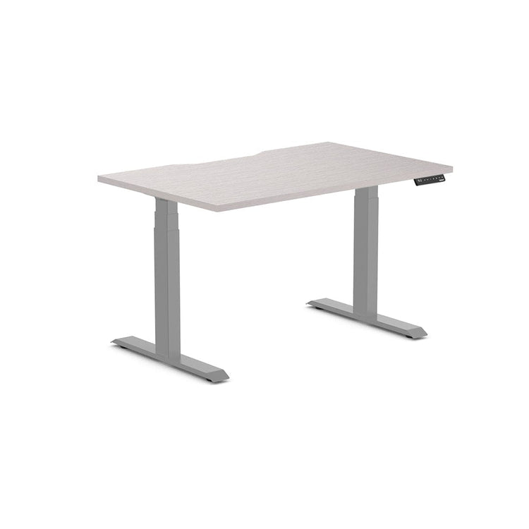 Almost Perfect Desky Dual Scalloped Melamine Sit Stand Desk-White Alaskan Desky®