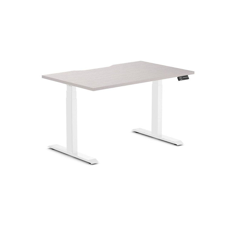 Almost Perfect Desky Dual Scalloped Melamine Sit Stand Desk-White Alaskan Desky®