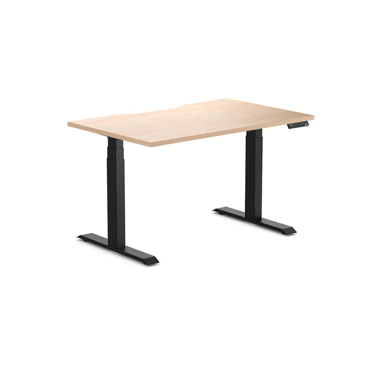 Almost Perfect Desky Dual Scalloped Melamine Sit Stand Desk-Curly Birch Desky®