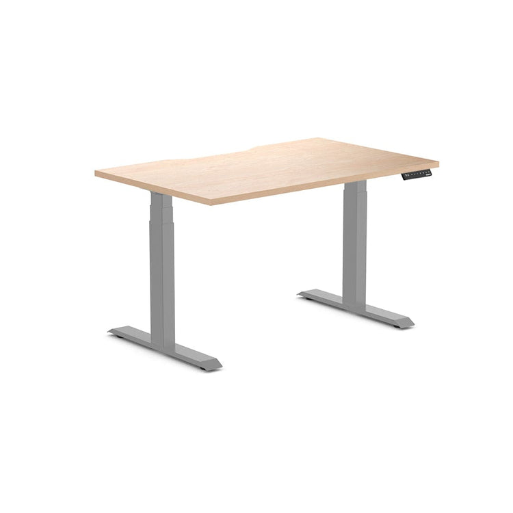 Almost Perfect Desky Dual Scalloped Melamine Sit Stand Desk-Curly Birch Desky®