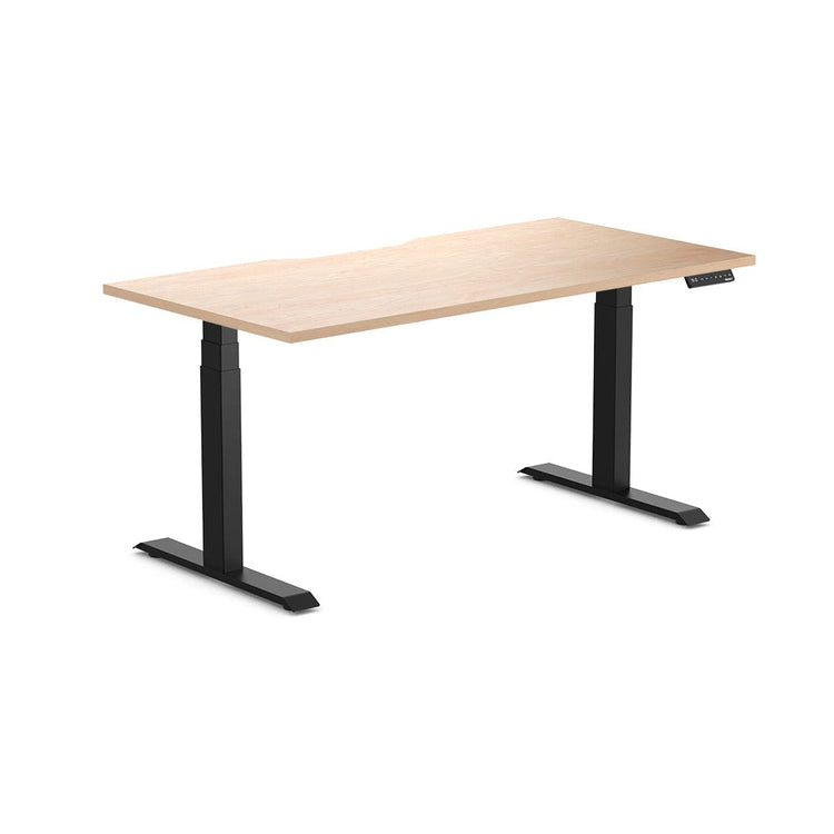 Almost Perfect Desky Dual Scalloped Melamine Sit Stand Desk-Curly Birch Desky®