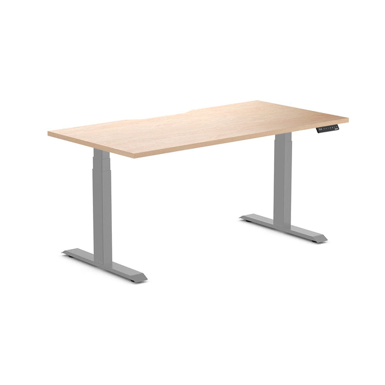 Almost Perfect Desky Dual Scalloped Melamine Sit Stand Desk-Curly Birch Desky®