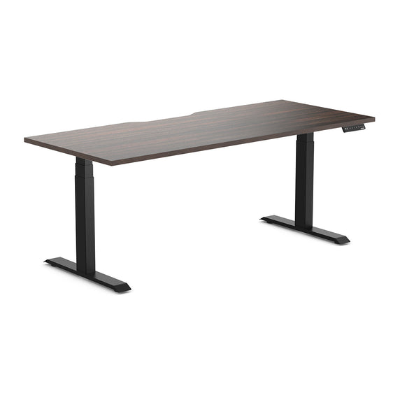 Almost Perfect Desky Dual Scalloped Melamine Sit Stand Desk-Jarrah Legno Desky®