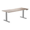 Almost Perfect Desky Dual Scalloped Melamine Sit Stand Desk-Natural Walnut Desky®