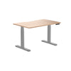 Almost Perfect Desky Dual Scalloped Melamine Sit Stand Desk-Sublime Teak Desky®