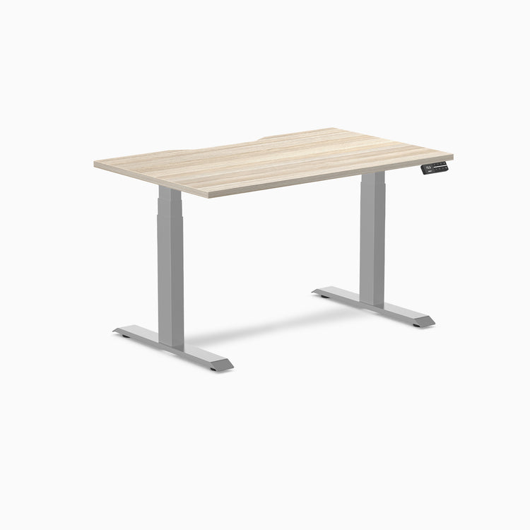 Desky Dual Scalloped Melamine Sit Stand Desk