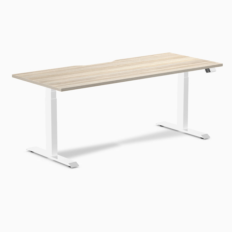 Desky Dual Scalloped Melamine Sit Stand Desk