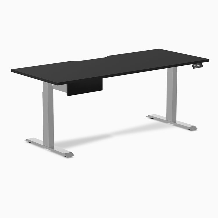Desky Dual Scalloped Melamine Standing Desk With Drawer
