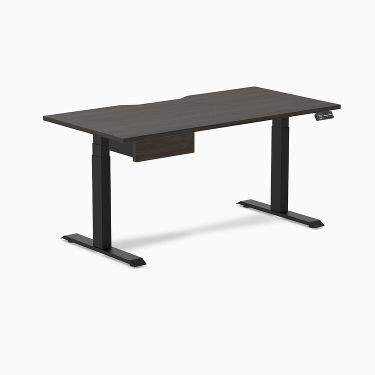 Desky Dual Scalloped Melamine Standing Desk With Drawer