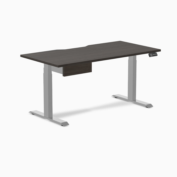 Desky Dual Scalloped Melamine Standing Desk With Drawer