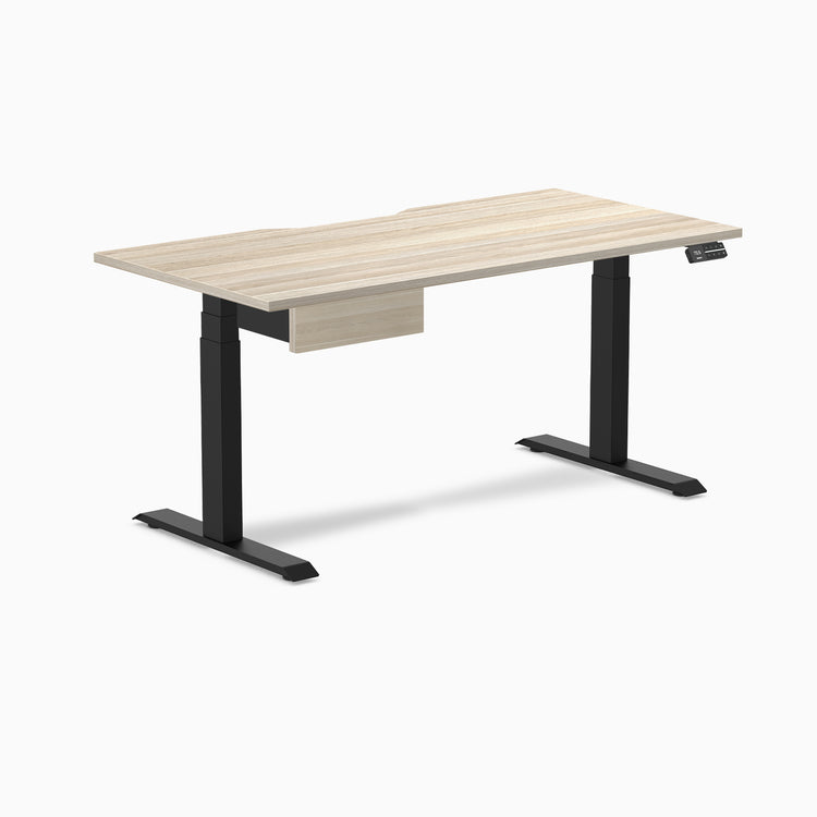 Desky Dual Scalloped Melamine Standing Desk With Drawer