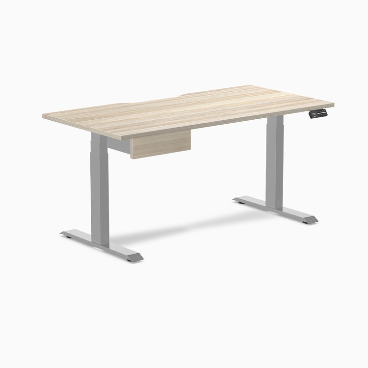 Desky Dual Scalloped Melamine Standing Desk With Drawer
