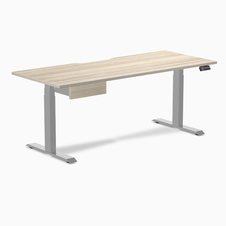 Desky Dual Scalloped Melamine Standing Desk With Drawer