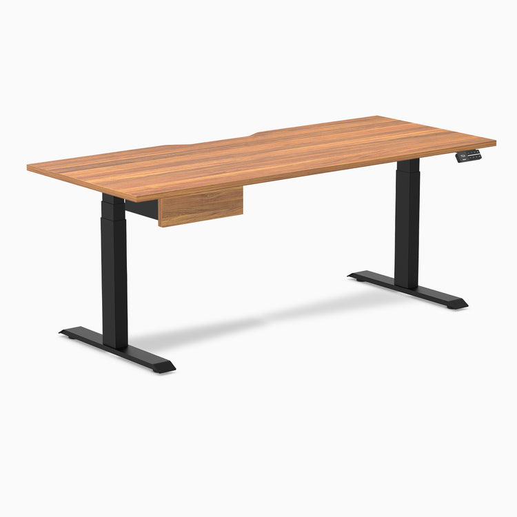 Desky Dual Scalloped Melamine Standing Desk With Drawer