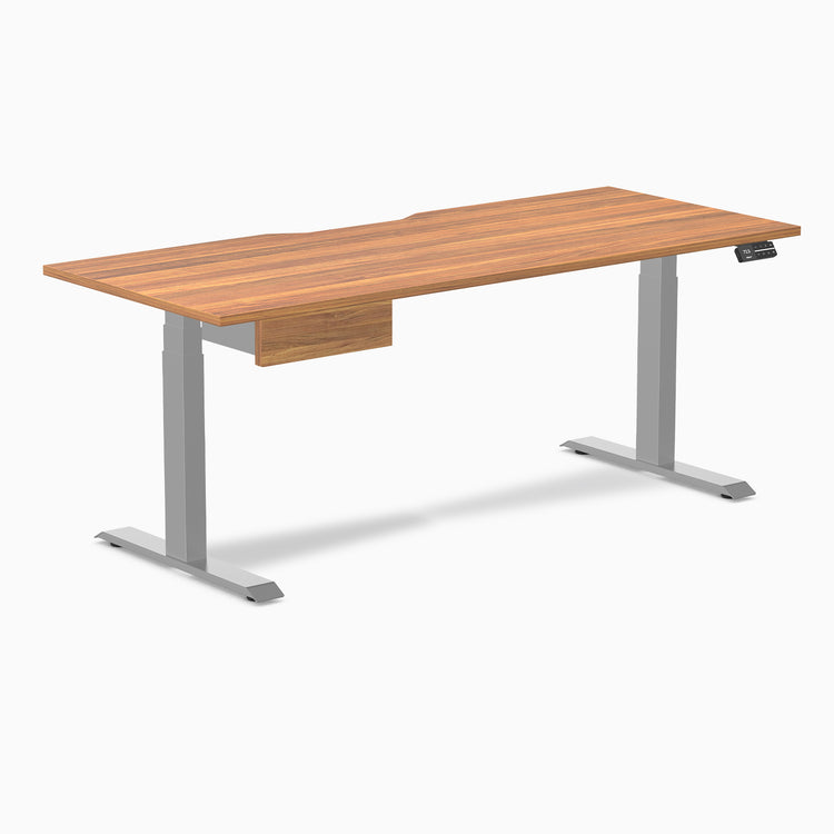 Desky Dual Scalloped Melamine Standing Desk With Drawer