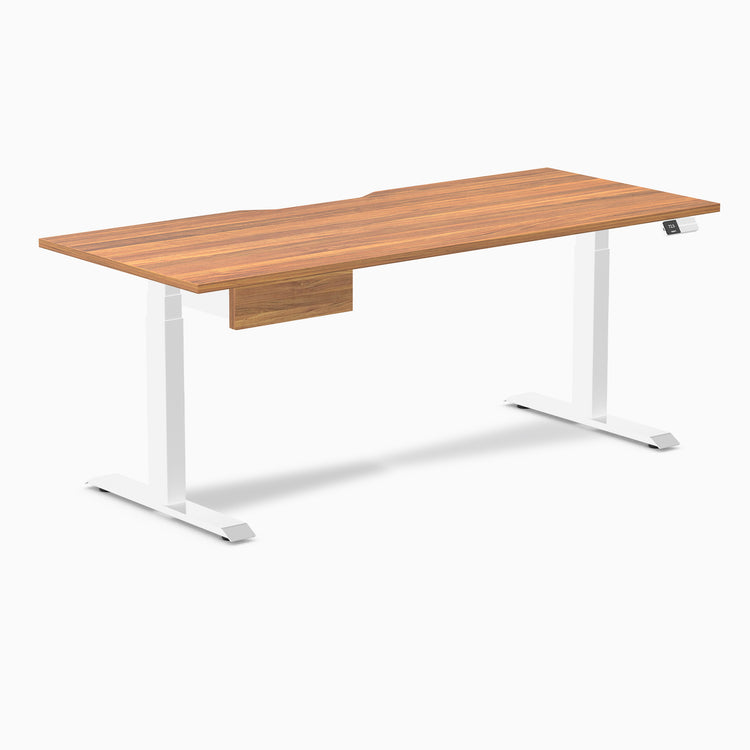 Desky Dual Scalloped Melamine Standing Desk With Drawer
