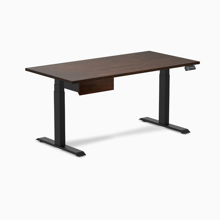 Desky Dual Rubberwood Standing Desk With Drawer