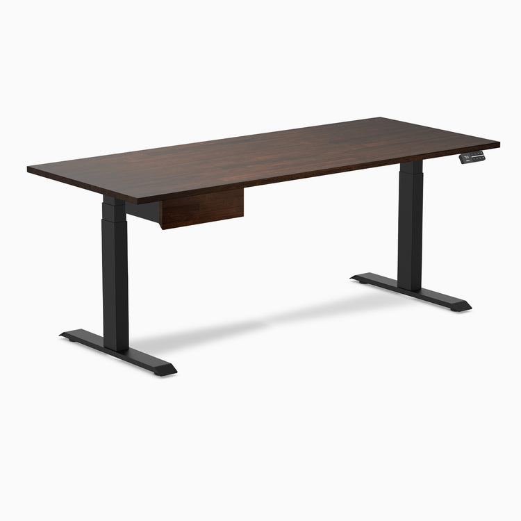 Desky Dual Rubberwood Standing Desk With Drawer