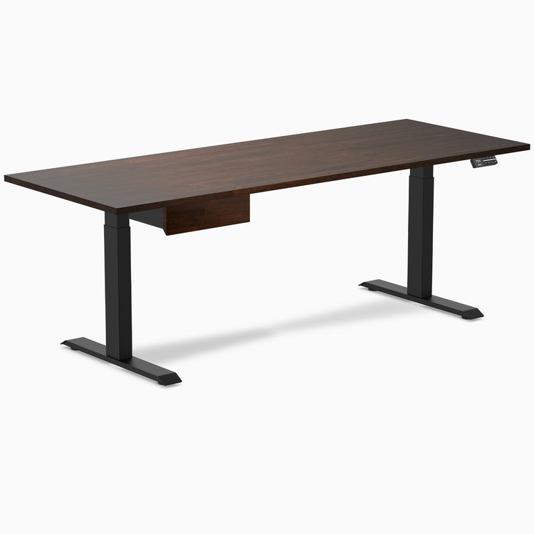 Desky Dual Rubberwood Standing Desk With Drawer