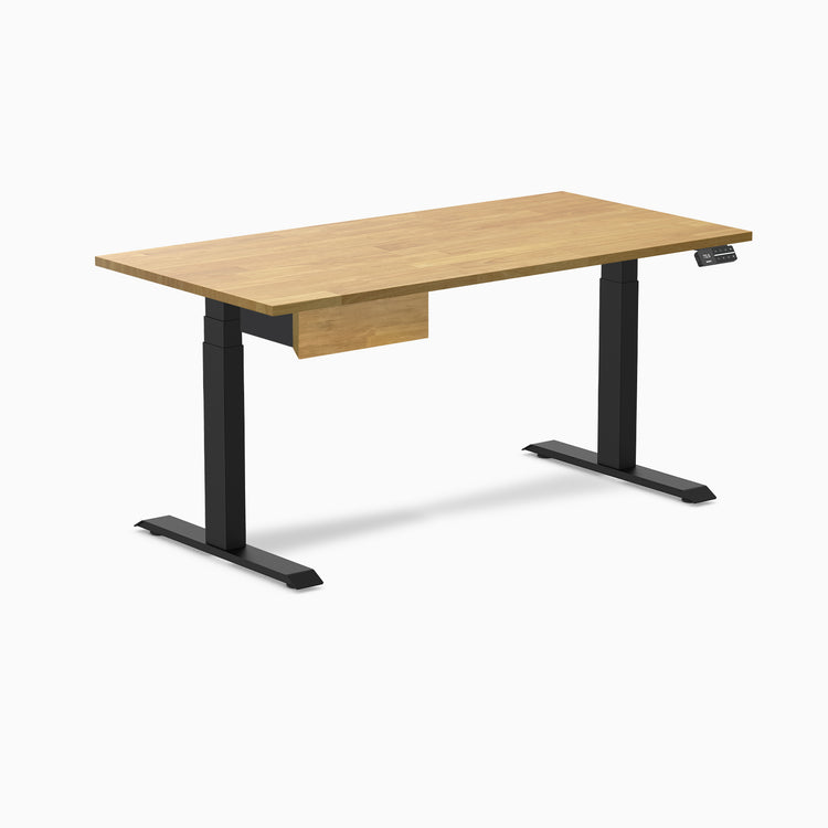 Desky Dual Rubberwood Standing Desk With Drawer