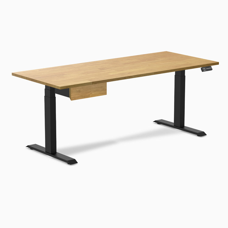 Desky Dual Rubberwood Standing Desk With Drawer