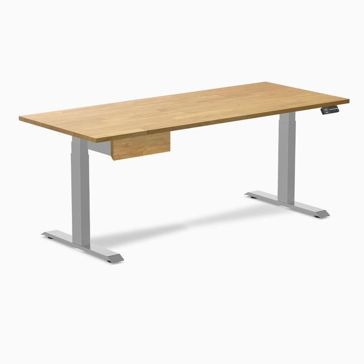 Desky Dual Rubberwood Standing Desk With Drawer