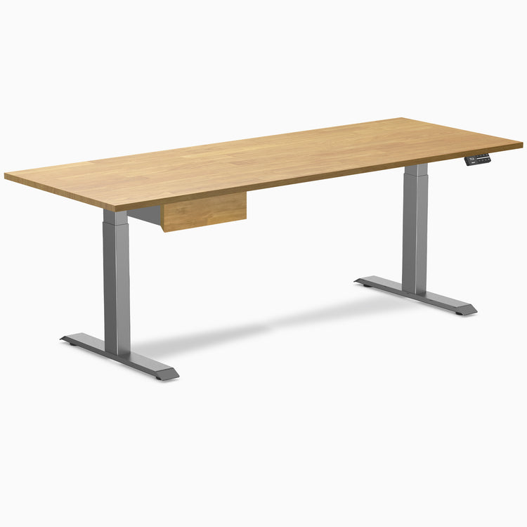 Desky Dual Rubberwood Standing Desk With Drawer