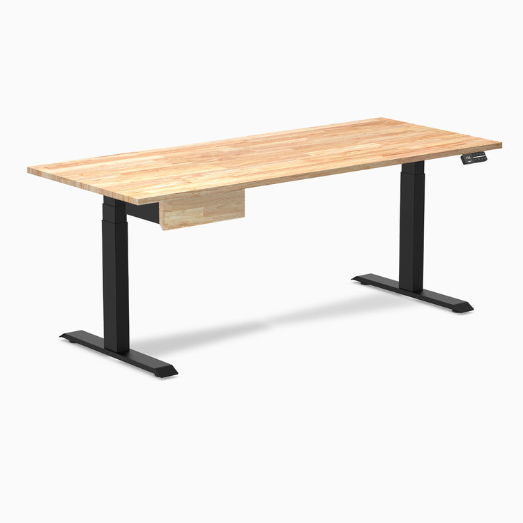 Desky Dual Rubberwood Standing Desk With Drawer