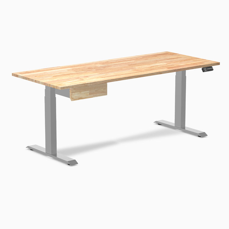 Desky Dual Rubberwood Standing Desk With Drawer