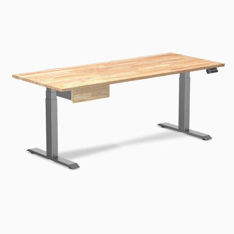 Desky Dual Rubberwood Standing Desk With Drawer