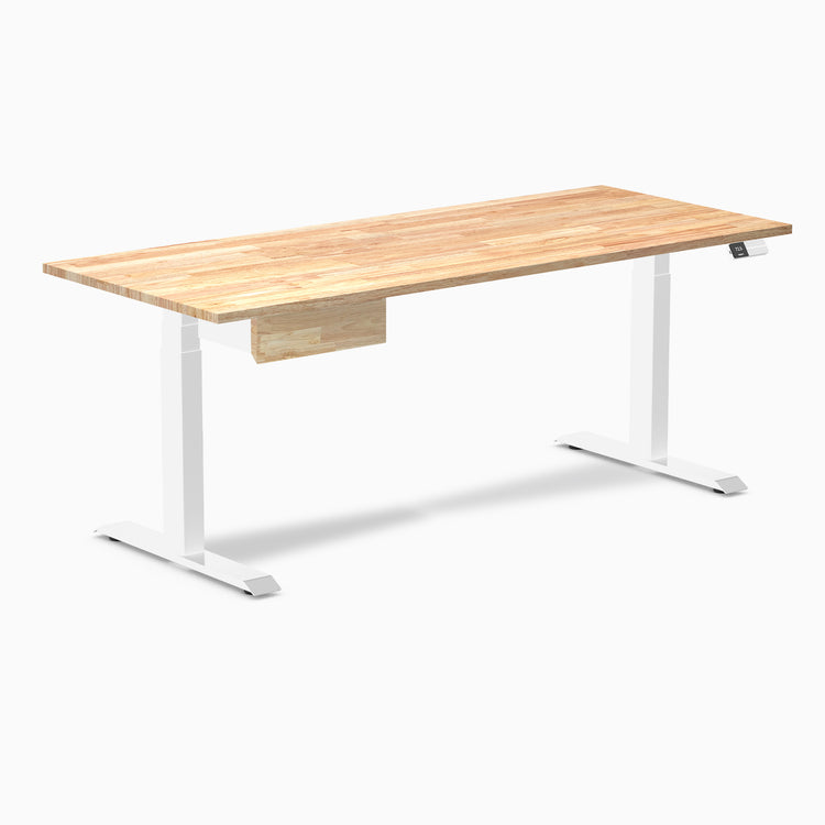 Desky Dual Rubberwood Standing Desk With Drawer